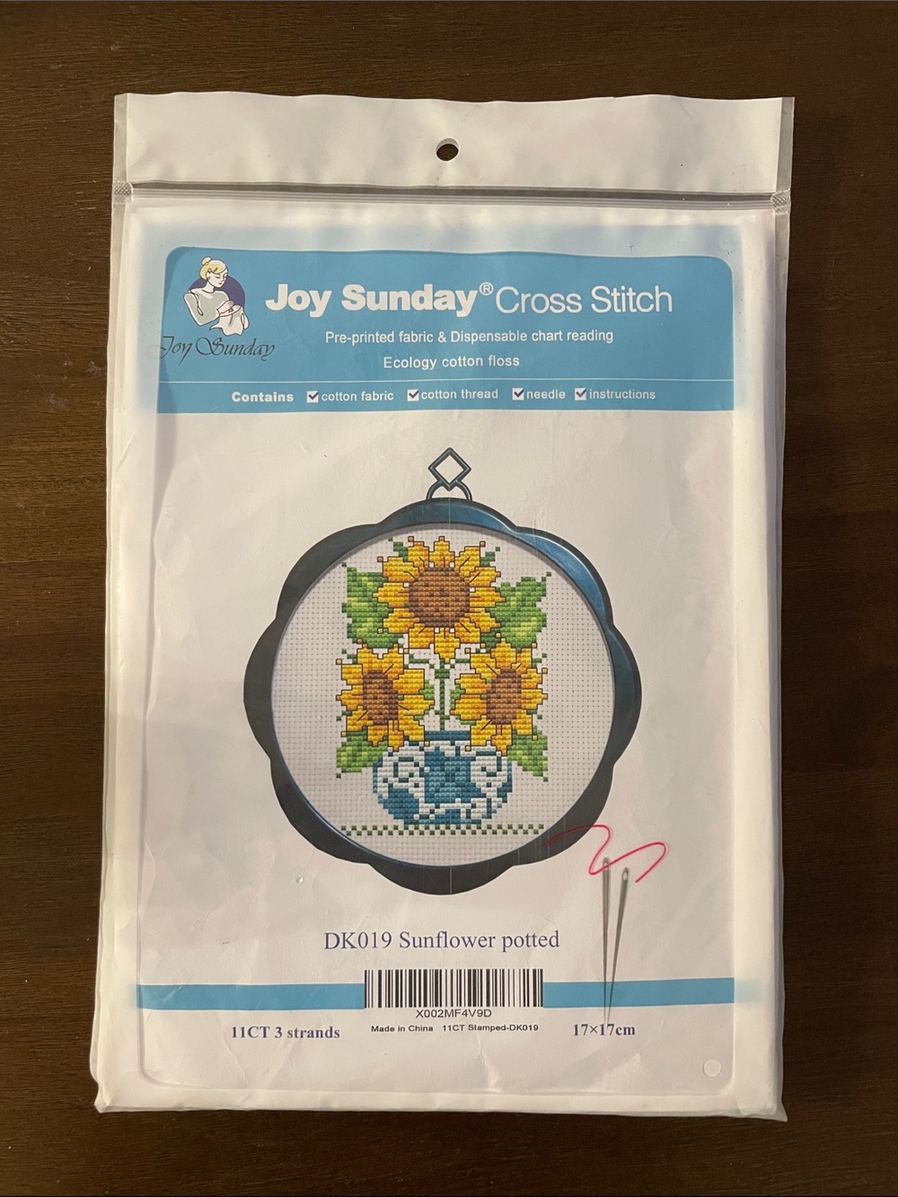 Joy Sunday Cross Stitch DK019 Sunflower Potted